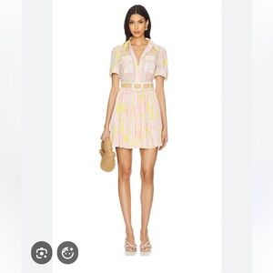 Zimmermann Floral Mini Dress in Pink and Yellow- 799.00